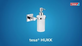 How to use the chromed angular tesa® Hukk wallmounted soap dispenser [upl. by Ecienal42]