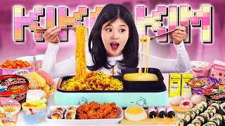 MUKBANG ASMR  Convenience KOREAN STORE spicy buldak ramen gimbap Korean desserts tteokbokki [upl. by Cerracchio]