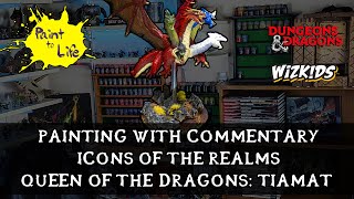 How to repaint an Icons of the Realms Dragon Queen Tiamat of DampD – with step by step commentary [upl. by Natrav]