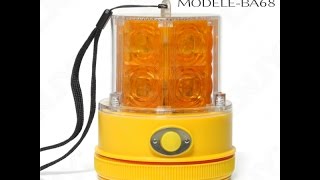 GYROPHARE LED ORANGE GYROPILOT B68 AUTONOME MAGNETIQUE A PILE [upl. by Aicssej]