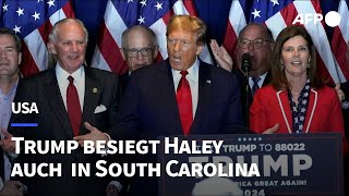 Trump besiegt Haley auch bei Vorwahl in South Carolina  AFP [upl. by Silva]