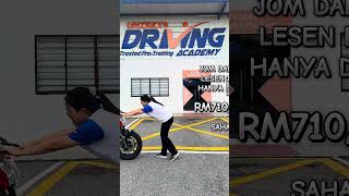 Jom daftar lesen motorsikal BFULL sekarang di Unisex Driving Academy Nilai🛵😎 [upl. by Zetrauq]