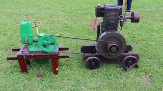 Lister Water Pump driven by a Lister D stationary engine at the Weald and Downland Museum [upl. by Collar669]