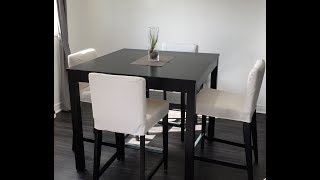 iKEA BJURSTA table and HENRIKSDAL Bar stool with backrest brownblack ASSEMBLY [upl. by Oicafinob840]