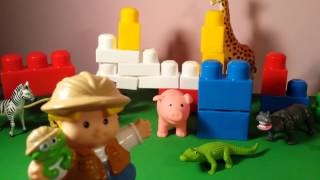 Fisher Price Little People Safari Fun Zoo Animals Building blocks [upl. by Anayra]