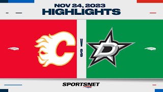 NHL Highlights  Flames vs Stars  November 24 2023 [upl. by Gayler]