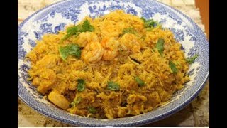 Instant Pot Express Shrimp Biryani Recipe Easy Shrimp Pulao Indian Recipe [upl. by Brander]