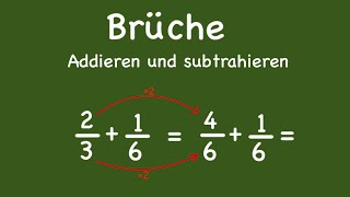 Brüche addieren und subtrahieren  Grundlagen mit Beispielaufgaben [upl. by Llerroj]