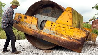 Amazing Complete Restoration Of Rusty Old Road Roller From Construction Site  Full Restoration [upl. by Shirberg275]