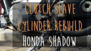 How to Rebuild Clutch Slave Cylinder on Honda Shadow [upl. by Gardol]