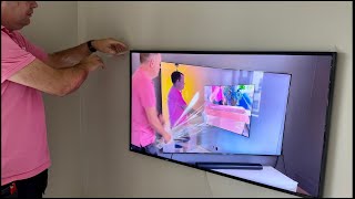 2024 43quot Samsung the frame unboxing and wall mounting [upl. by Sudnak]