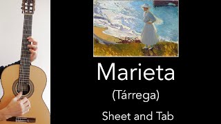 Marieta F Tarrega Performance Tutorial with Free sheet and Tab [upl. by Benedikta627]