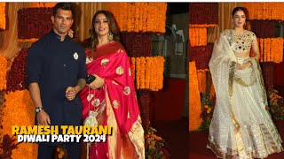 Wamiqa Gabbi and Bipasha Basu with her husband Karan Singh Grover at Ramesh Taurani Diwali Bash [upl. by Aronle]