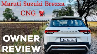 Maruti Suzuki Vitara Brezza CNG Owner Review  Brezza CNG vs Petrol  Mileage ⛽️ [upl. by Thackeray]