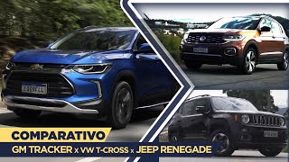 Comparativo Tracker 12 x VW TCross e Jeep Renegade [upl. by Mendez808]