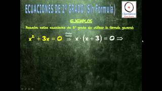 Ecuaciones  Ecuaciones de 2º Grado sin fórmula 12031204 [upl. by Alicec]