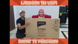 UNIFI TM BAGI FREE TV 42INCI 😱 [upl. by Esorylime]