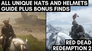 All Unique Hats And Helmets Guide Plus Bonus Finds Red Dead Redemption 2 [upl. by Daht729]