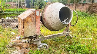 Revive Rusty Vintage Concrete Mixer  Restore And Repair Reuse Ancient Construction Tools  Part 1 [upl. by Neyr]