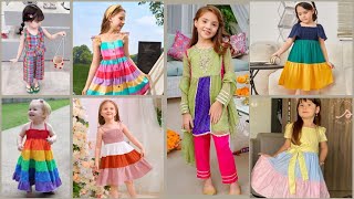 Toddler girls color block cami dress ideasstylish 🌈 rainbow color dressesmahadbi8 [upl. by Oleta346]