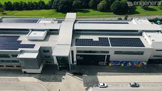 East Durham College Peterlee Campus Aerial Footage of New Solar PV Panels [upl. by Eirehs]