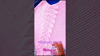 Poncho Tejido a crochet N° 27 en punto hojas en relieve videosdetejido ganchillocreativo lana [upl. by Brigham]