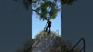 Bmx manual to 14 stair handrail grind [upl. by Bruning522]