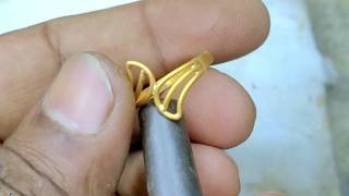 Gold ring making  How to make a gold ring  Handmade jewellery [upl. by Seedman]