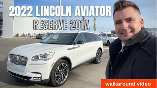 2022 Lincoln Aviator 201a Pristine White with Sandstone interior walkaround x11 [upl. by Brathwaite]