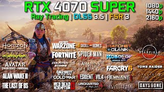 RTX 4070 SUPER  RYZEN 5 7600X  Test in 25 Games  1080p  1440p  4K  Ray Tracing DLSS 35 amp FSR3 [upl. by Reinaldos]