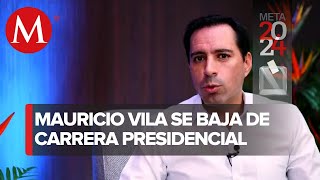 Gobernador de Yucatán Mauricio Vila anuncia que no buscará candidatura presidencial en 2024 [upl. by Eegnat]