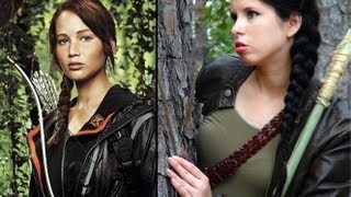 The Hunger Games Katniss Everdeen Makeup Hair amp Costume [upl. by Aneeles72]