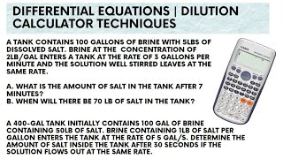 Dilution Problem CALTECH  Differential Equations [upl. by Galatea]