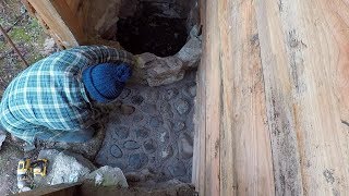 Off Grid Solar Shower and Compost Toilet Part 5 Pebble floor [upl. by Jacinda]