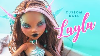 Winx Dark LaylaAisha • Halloween Collab • Monster High Custom Doll Tutorial [upl. by Portuna]