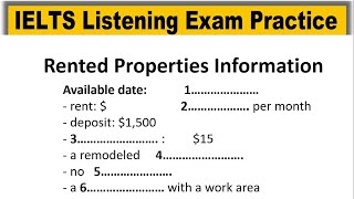 Rented Properties Information listening practice test 2024 with answers  IELTS Real Exam Listening [upl. by Anerom639]