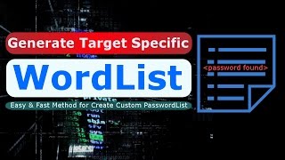 Hindi How to generate target based Wordlists  Password List in Kali Linux [upl. by De]