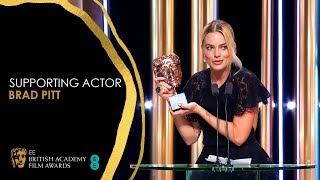 Margot Robbies Hilarious Speech for Brad Pitts Supporting Actor Win  EE BAFTA Film Awards 2020 [upl. by Carnahan230]