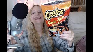 ASMR Hot Cheetos Crunchy Eating Whispering Relaxing Sounds [upl. by Mayor]