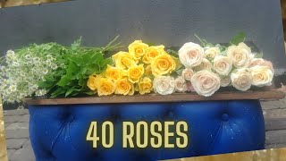 40 Roses Bouquet with Matricaria And Ruscus FloristChannel Roses [upl. by Barna]