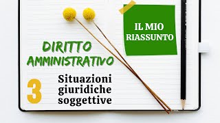 Diritto Amministrativo  Capitolo 3 situazioni giuridiche soggettive [upl. by Nare]