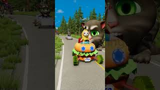 Strange Crazy Cars vs Scary Tom Cat in BeamNGdrive [upl. by Fernandina]