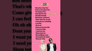 APT Lyrics Rosé and Bruno Mars apt rosébrunoapt rosé lyrics video RheaXthetix [upl. by Anialahs]