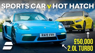 Mercedes A45S vs Porsche Cayman T The £50000 Question  4K [upl. by Durer268]