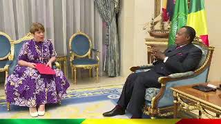 Diplomatie Denis SassouNGuesso reçoit Claire BODONYI ambassadrice de France au Congo [upl. by Weed]