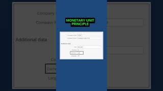 Lecture 6  What is Monetary Unit Principle in Accounting finance accounting cpa tax [upl. by Ainivad]