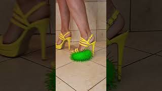 ASMR Experiment Heels vs Wiggly Ball fruit asmr shoes [upl. by Neesay]