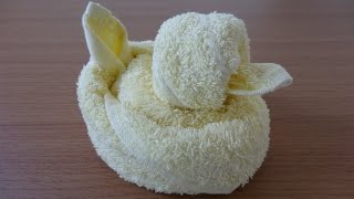 Towel Duck 長方形のタオルでつくるアヒル [upl. by Anomas]