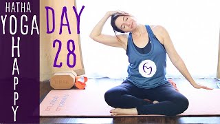 30 Minute Hatha Yoga Happiness Revisit your dreams and goals Day 28  Fightmaster Yoga Videos [upl. by Yramliw]