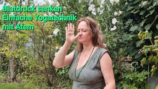 Hohen Blutdruck senken  für Entspannung  Pranayama  Yoga Atmung yogapractice yogaforbeginners [upl. by Farlee308]